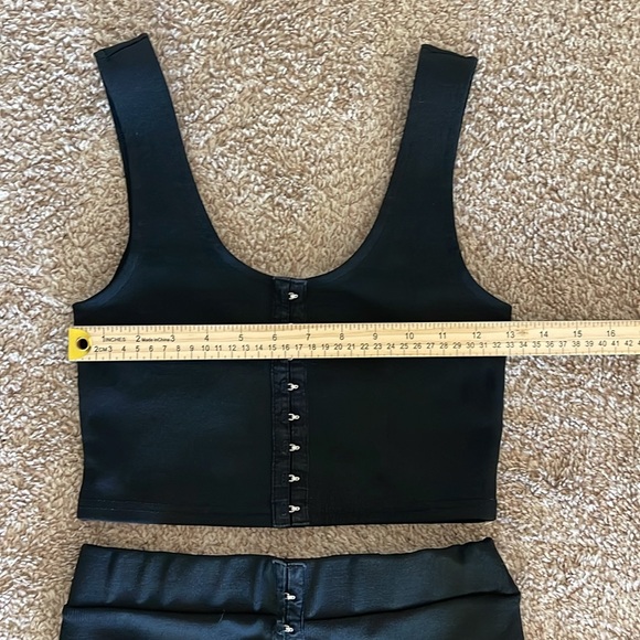 Forever 21 black hook and eye top and short set - Picture 2 of 4